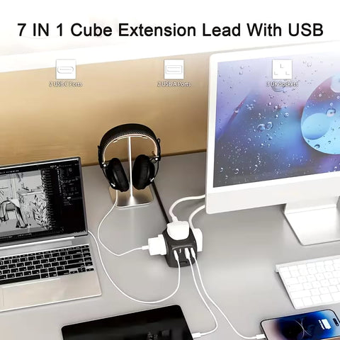 7-in-1 USB C Power Strip Charging Station